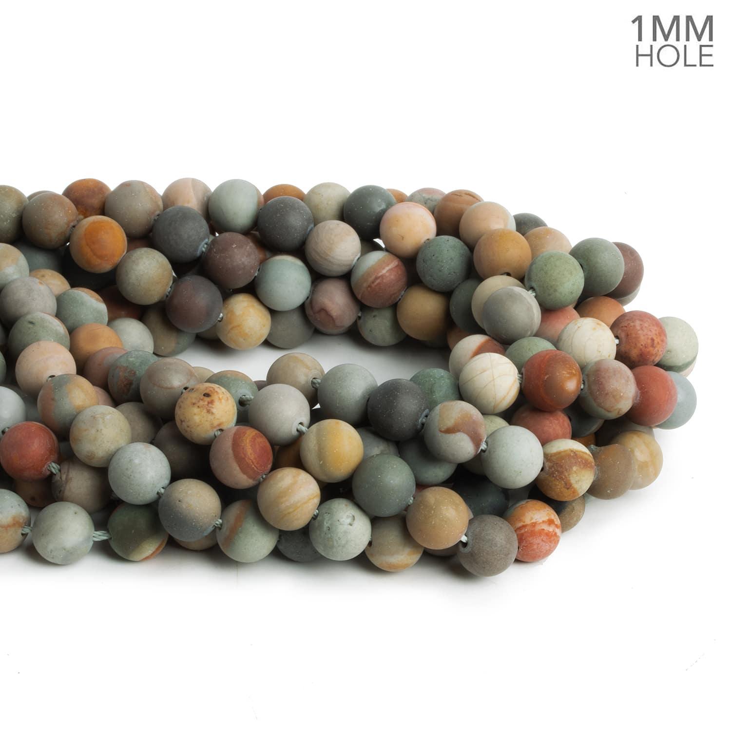 8mm American Picture Jasper Plain Round Beads 15 inch 45 pieces - The Bead Traders