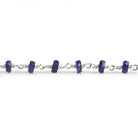 8mm Amethyst Faceted Rondelles Silver Chain 30 pieces - The Bead Traders
