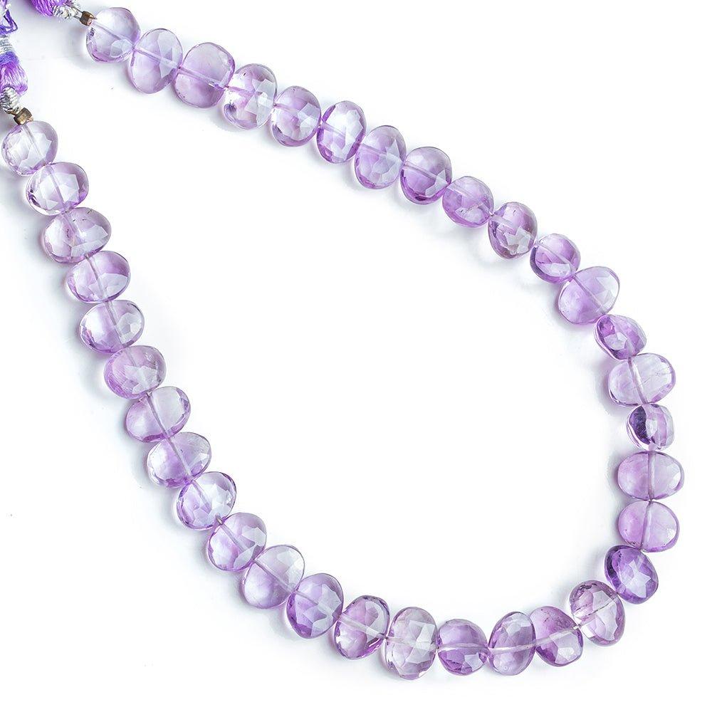 8mm Amethyst Faceted Side Drilled Oval Beads 8 inch 36 pieces - The Bead Traders