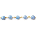 8mm Angelite Plain Round Gold plated Chain by the foot 20 pieces - The Bead Traders