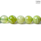 8mm Apple Green Agate faceted round beads 14.5 inch 46 pieces - The Bead Traders