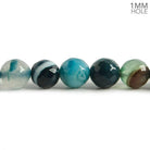 8mm Banded Teal Blue Agate faceted rounds 15 inch 47 beads - The Bead Traders