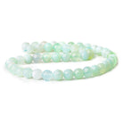 8mm Beachglass Blue & Green Agate faceted round beads 15 inch 47 pieces - The Bead Traders