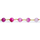 8mm Berry Pink Agate Faceted Rounds Gold Chain 23 pieces - The Bead Traders