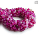 8mm Berry Pink Banded Agate faceted round beads 14.5 inch 46 pieces - The Bead Traders