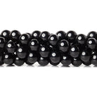 8mm Black Agate plain rounds 13 inch 58 beads - The Bead Traders