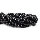 8mm Black Agate plain rounds 13 inch 58 beads - The Bead Traders