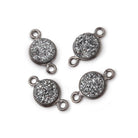 8mm Black Gold Bezeled Platinum Drusy Coin Connectors Set of 4 - The Bead Traders