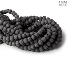 8mm Black Lava Rock plain rounds 16 inch 51 beads - The Bead Traders