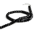 8mm Black Onyx Faceted Rondelles 15 inch 75 beads - The Bead Traders
