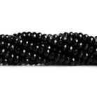 8mm Black Onyx Faceted Rondelles 15 inch 75 beads - The Bead Traders