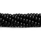 8mm Black Onyx Plain Rondelles 15 inch 75 beads - The Bead Traders