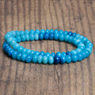 8mm Blue Opal Plain Rondelles 16 inch 75 beads - The Bead Traders