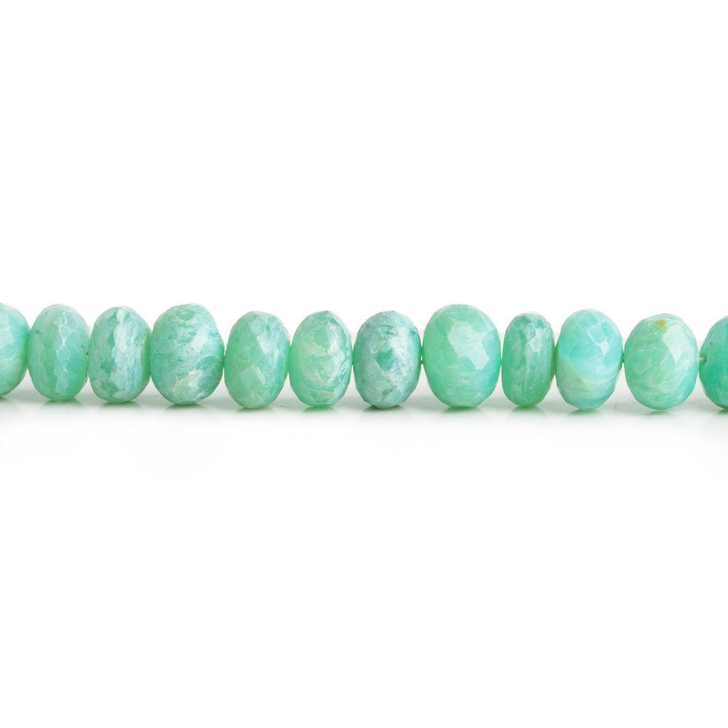 8mm Blue Peruvian Opal Faceted Rondelles 16 inch 75 beads - The Bead Traders