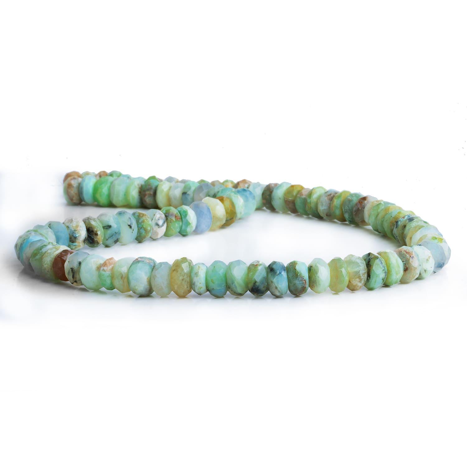 8mm Blue Peruvian Opal Faceted Rondelles 16 inch 85 beads - The Bead Traders