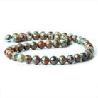 8mm Blue Peruvian Opal & Matrix plain round beads 16 inch 50 pieces - The Bead Traders