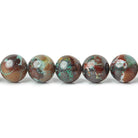 8mm Blue Peruvian Opal & Matrix plain round beads 16 inch 50 pieces - The Bead Traders