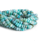 8mm Blue Peruvian Opal plain rondelle beads 63 pieces 13 inch - The Bead Traders