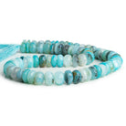8mm Blue Peruvian Opal plain rondelle beads 63 pieces 13 inch - The Bead Traders