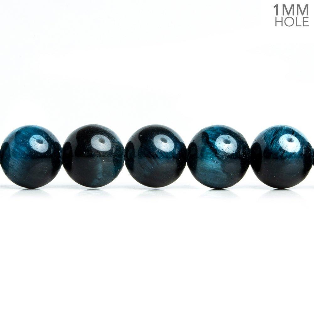 8mm Blue Tiger's Eye Plain Rounds 15 inch 45 beads - The Bead Traders