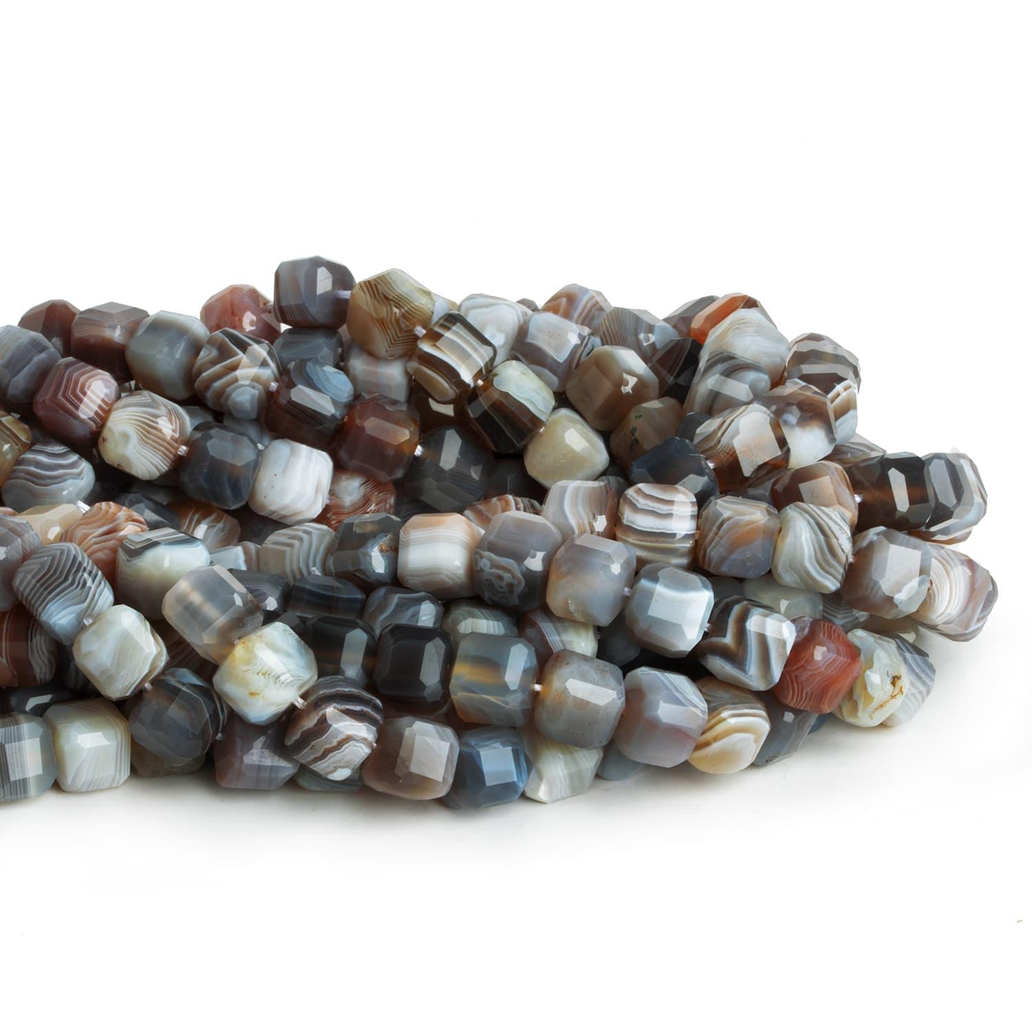 8mm Botswana Agate Faceted Cubes 15 inch 47 beads - The Bead Traders