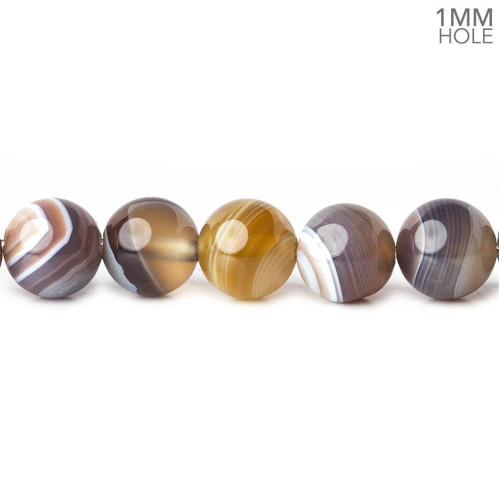 8mm Botswana Banded Agate plain rounds 16 inch 50 beads A - The Bead Traders