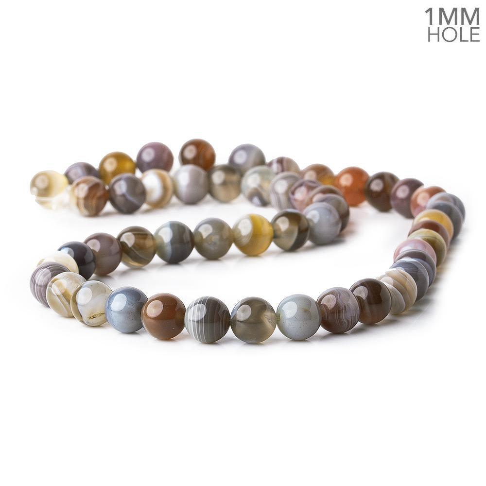 8mm Botswana Banded Agate plain rounds 16 inch 50 beads A - The Bead Traders