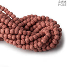 8mm Brick Red Lava Rock plain rounds 16 inch 51 beads - The Bead Traders