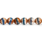 8mm Brown & Blue Tibetan Agate Faceted Rounds 15 inch 45 beads - The Bead Traders