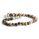 8mm Brown Zebra Jasper Plain Rounds 15 inch 45 beads - The Bead Traders