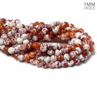 8mm Burnt Orange & Tan Tibetan Agate faceted rounds 15 inch 47 beads - The Bead Traders