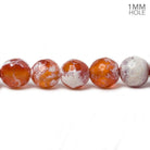 8mm Burnt Orange & Tan Tibetan Agate faceted rounds 15 inch 47 beads - The Bead Traders