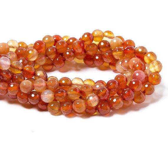 8mm Carnelian Agate faceted round beads 15 inch 50 pieces - The Bead Traders