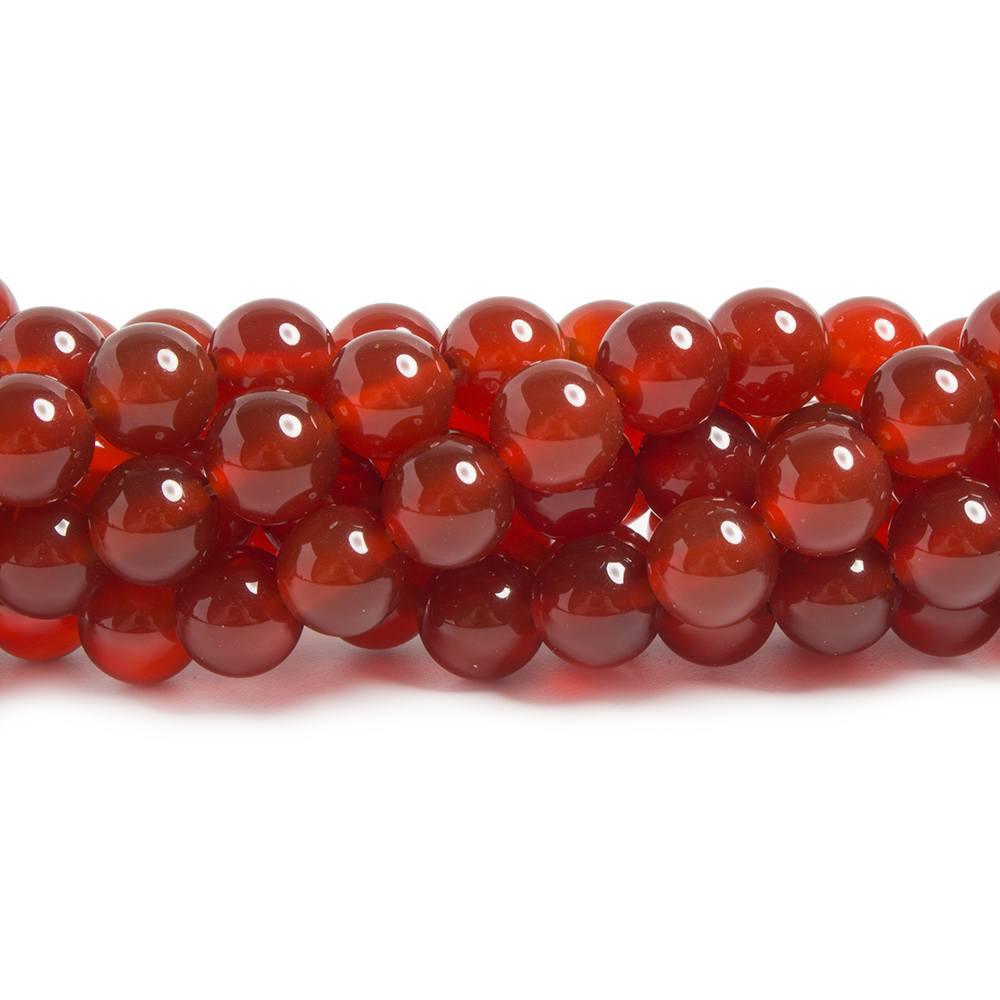 8mm Carnelian plain round beads 15 inch 48 pieces - The Bead Traders