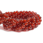 8mm Carnelian plain round beads 15 inch 48 pieces - The Bead Traders