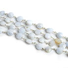 8mm Chalcedony Coin Silver Chain - Lot of 2ft - The Bead Traders