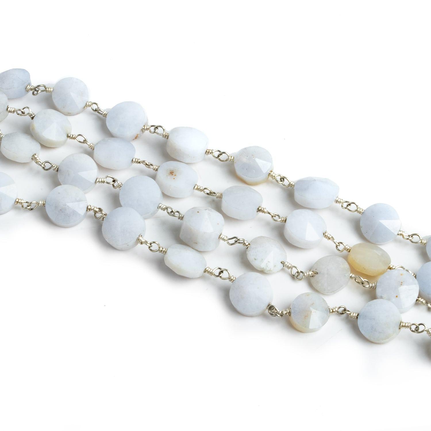 8mm Chalcedony Coin Silver Chain - Lot of 2ft - The Bead Traders