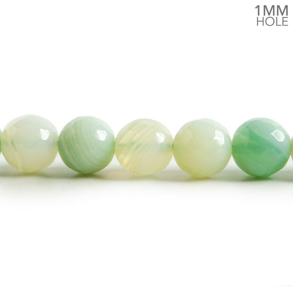 8mm Chiffon Green Agate faceted rounds 15 inch 47 beads - The Bead Traders