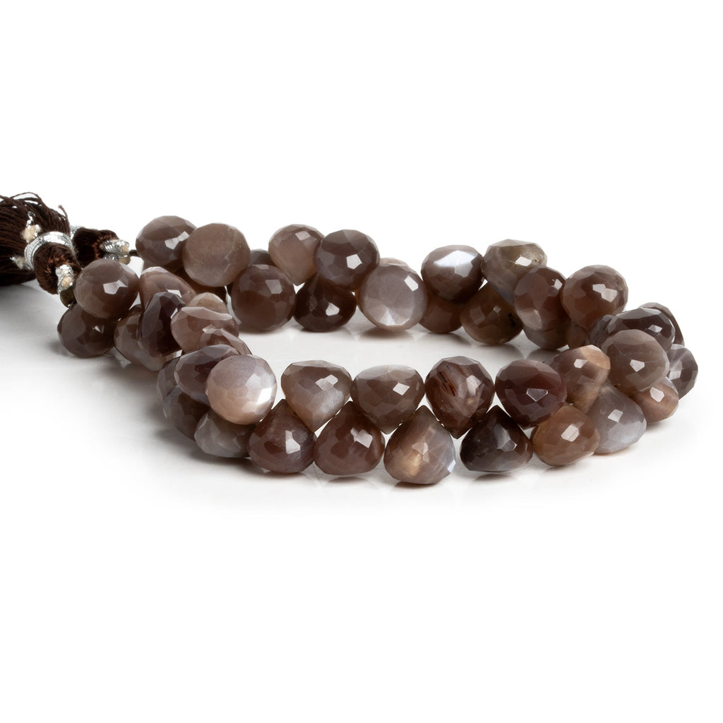 8mm Chocolate Moonstone Faceted Candy Kiss 8 inch 50 beads - The Bead Traders
