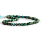 8mm Chrysocolla Plain Rondelles 16 inch 75 beads - The Bead Traders
