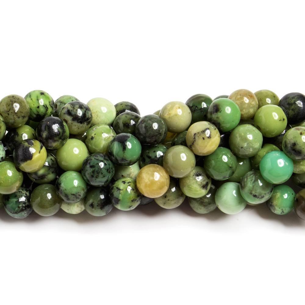 8mm Chrysoprase & Lemon Chrysoprase plain round Beads 15 inch 52 pieces - The Bead Traders