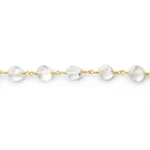 8mm Citrine Plain Coin Gold Chain 22 beads - The Bead Traders