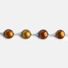 8mm Copper Button Freshwater Pearl Silver Chain - The Bead Traders