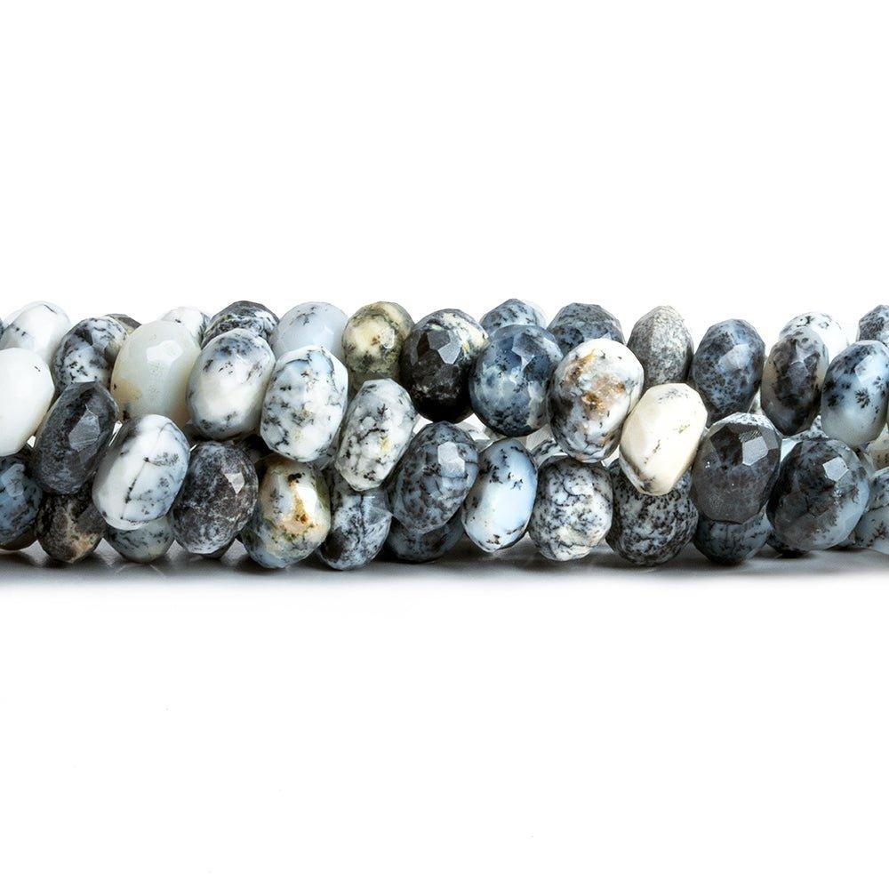 8mm Dendritic Opal Faceted Rondelle Beads 8 inch 42 pieces - The Bead Traders