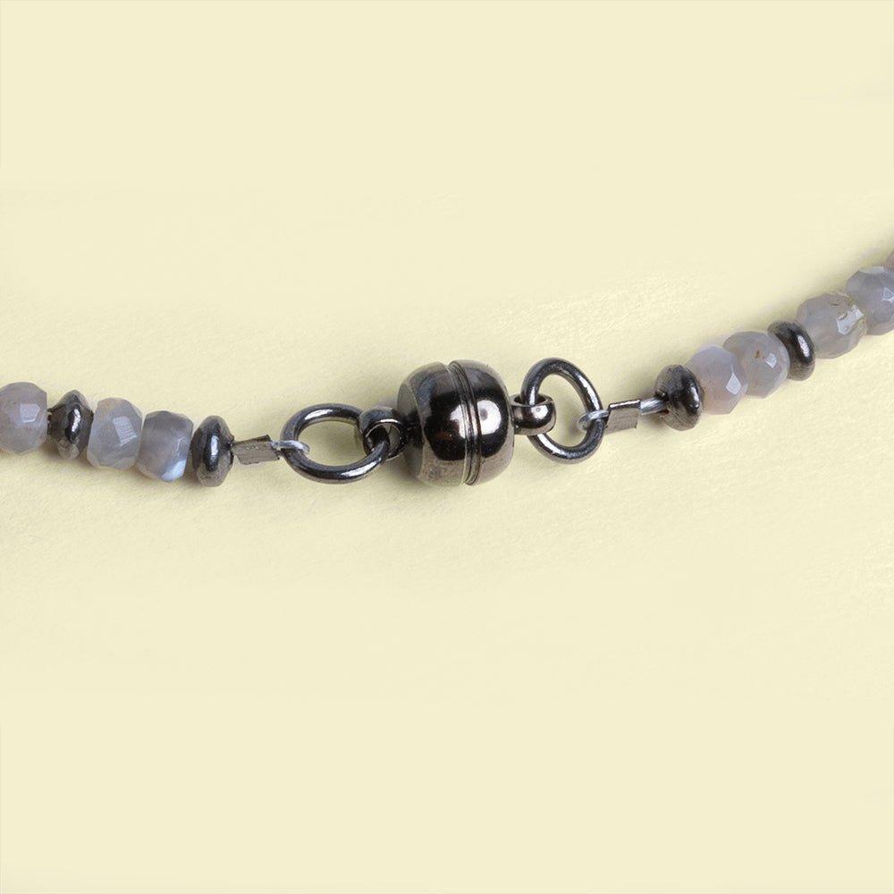 8mm diameter Colorless Crystal pave' Silvertone Magnetic Ball Clasp - The Bead Traders