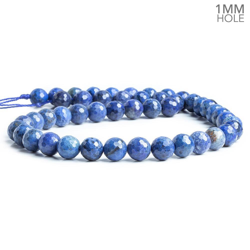 8mm Dumortierite Faceted Round Beads 15 inch 47 pieces - The Bead Traders