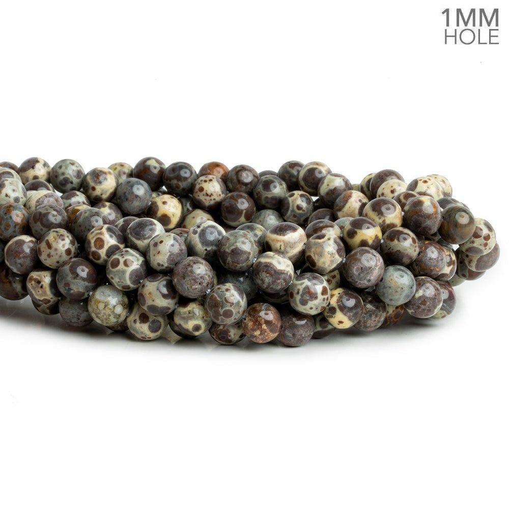 8mm Fossil Ocean Jasper Plain Round Beads 15 inch 45 pieces - The Bead Traders