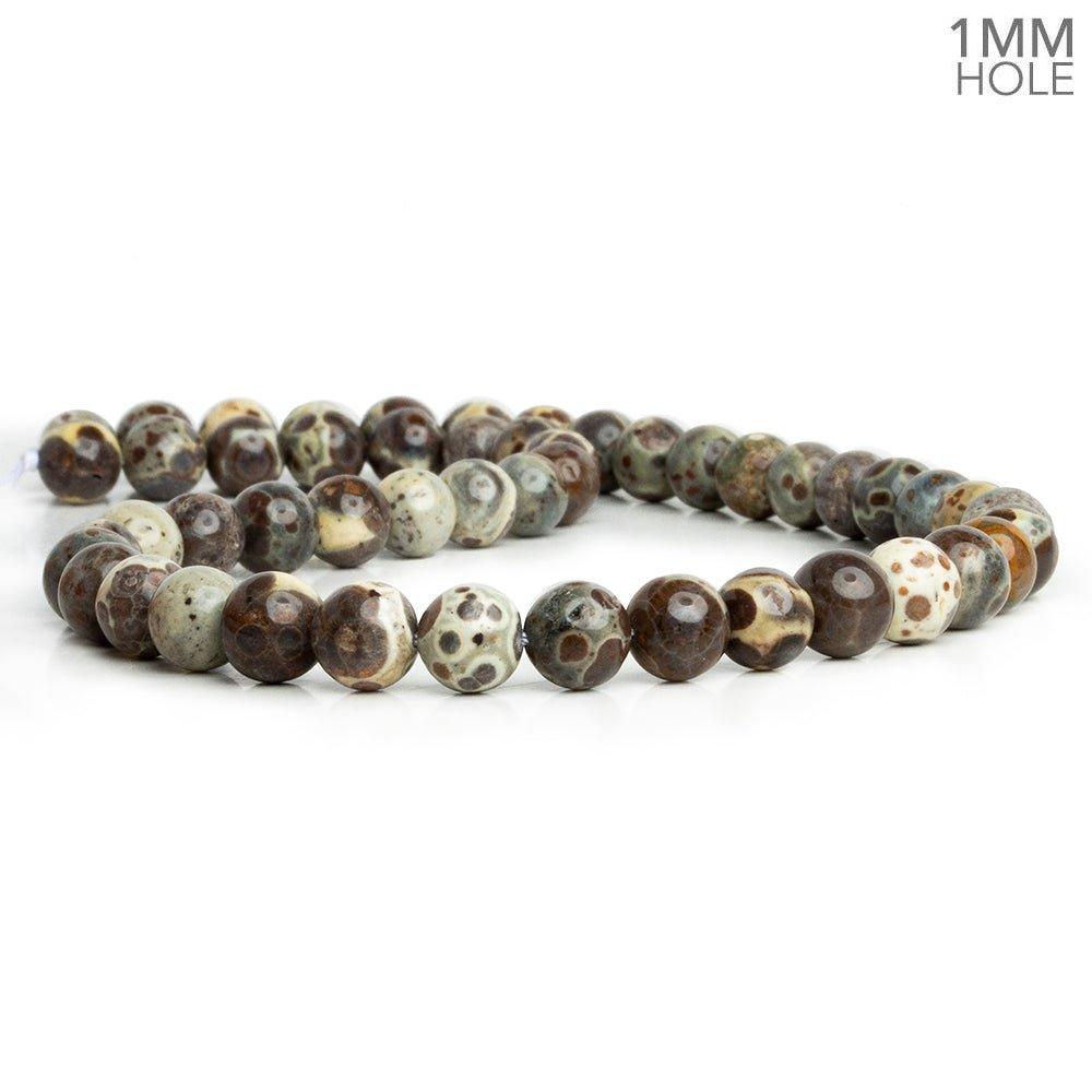 8mm Fossil Ocean Jasper Plain Round Beads 15 inch 45 pieces - The Bead Traders