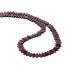 8mm Garnet Side Drill Faceted Flat Marquise Beads, 14 inch - The Bead Traders