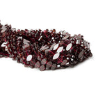8mm Garnet Side Drill Faceted Flat Marquise Beads, 14 inch - The Bead Traders